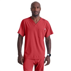 Men's V-Neck Cargo Pocket Scrub Top